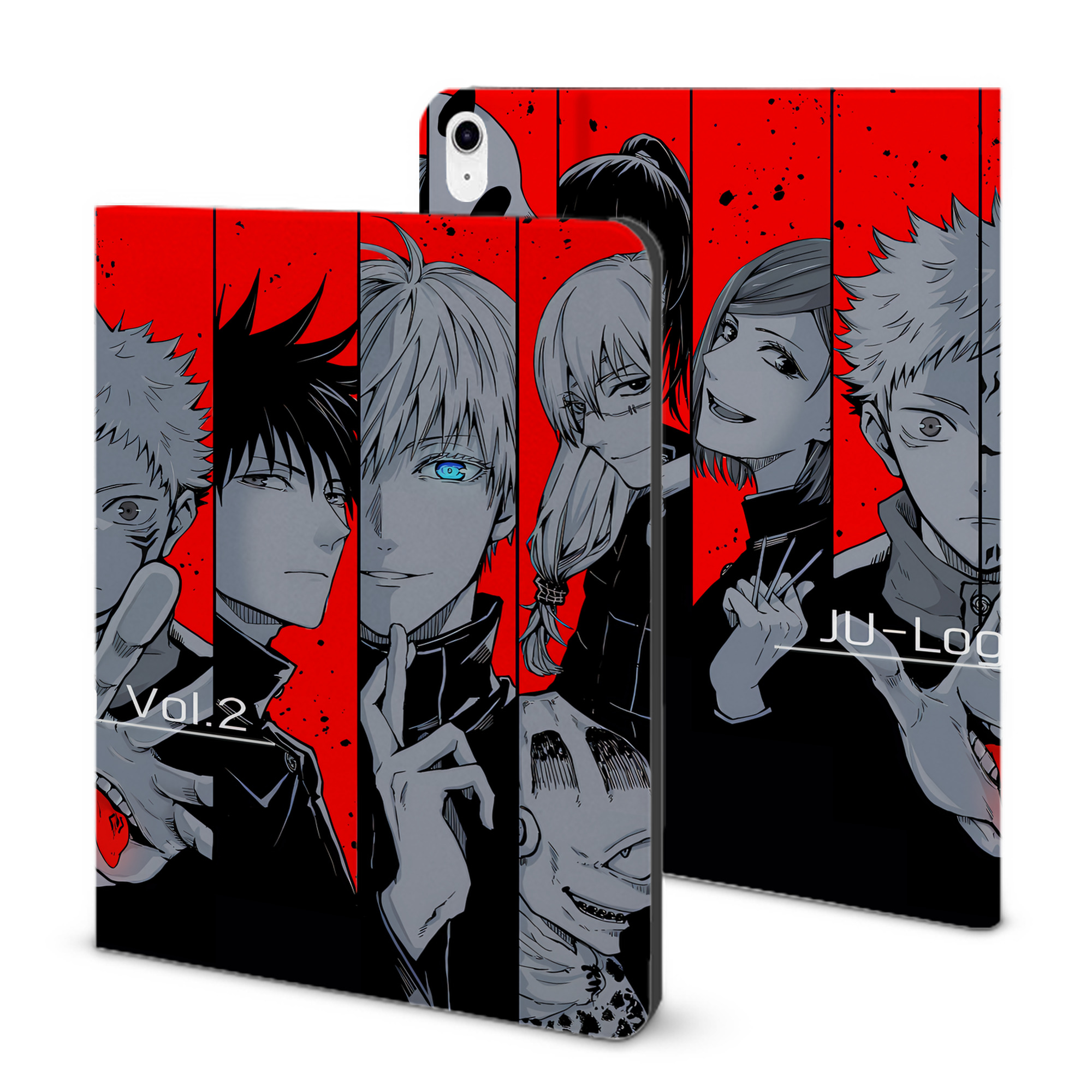 （画像用） 呪術廻戦 Jujutsu Kaisen IPad ケース ブック型 PUレザー TPU 耐衝撃 軽量 薄型 ペン収納なし 全面保護 IPad 各モデル対応